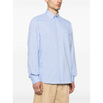 Valentino Formal Shirt in light blue with button-down collar and VLogo Signature, featuring front button fastening and chest patch pocket.