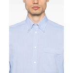 Valentino Formal Shirt with button-down collar, chest patch pocket, and VLogo, made from cotton for a stylish formal look.