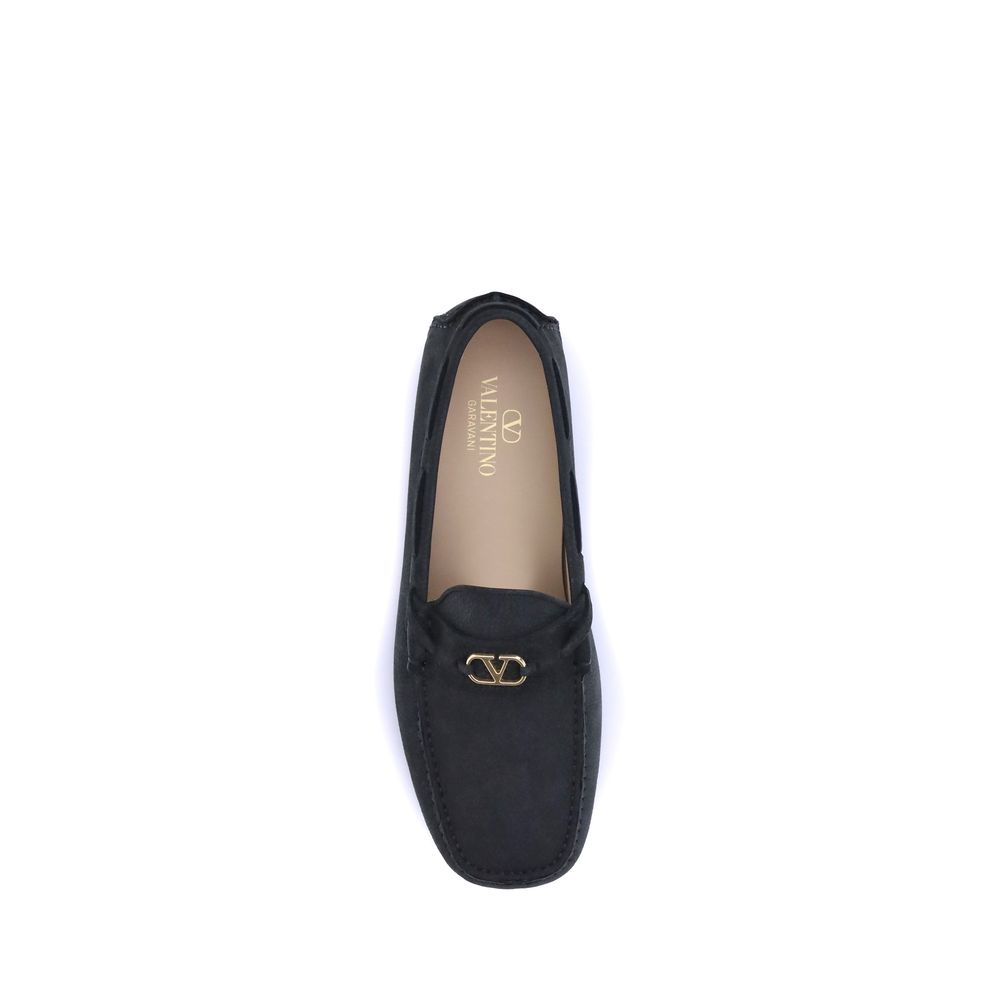Valentino Garavani Black Rubber Slip-On Loafers