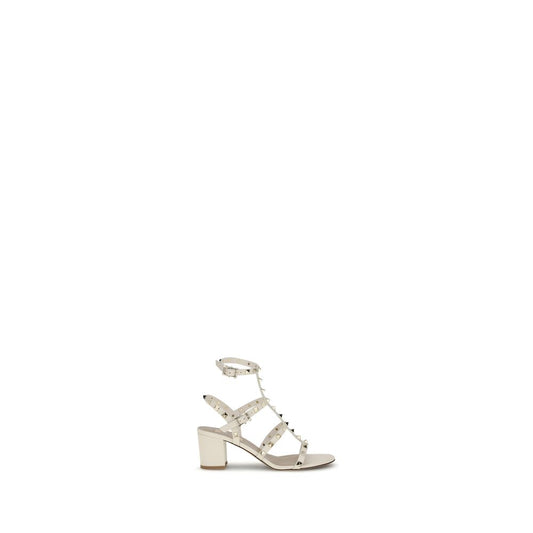 Valentino Garavani Cream Calf Leather Bos Taurus Sandals