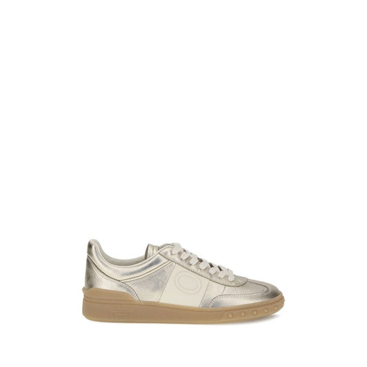 Valentino Garavani Gold Calf Leather Bos Taurus Low Top Sneakers