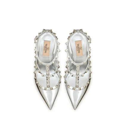 Valentino Garavani Silver Leather High Heel Pumps