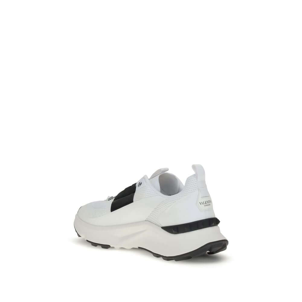 Valentino Garavani White Calf Leather Bos Taurus Athletic Sneakers