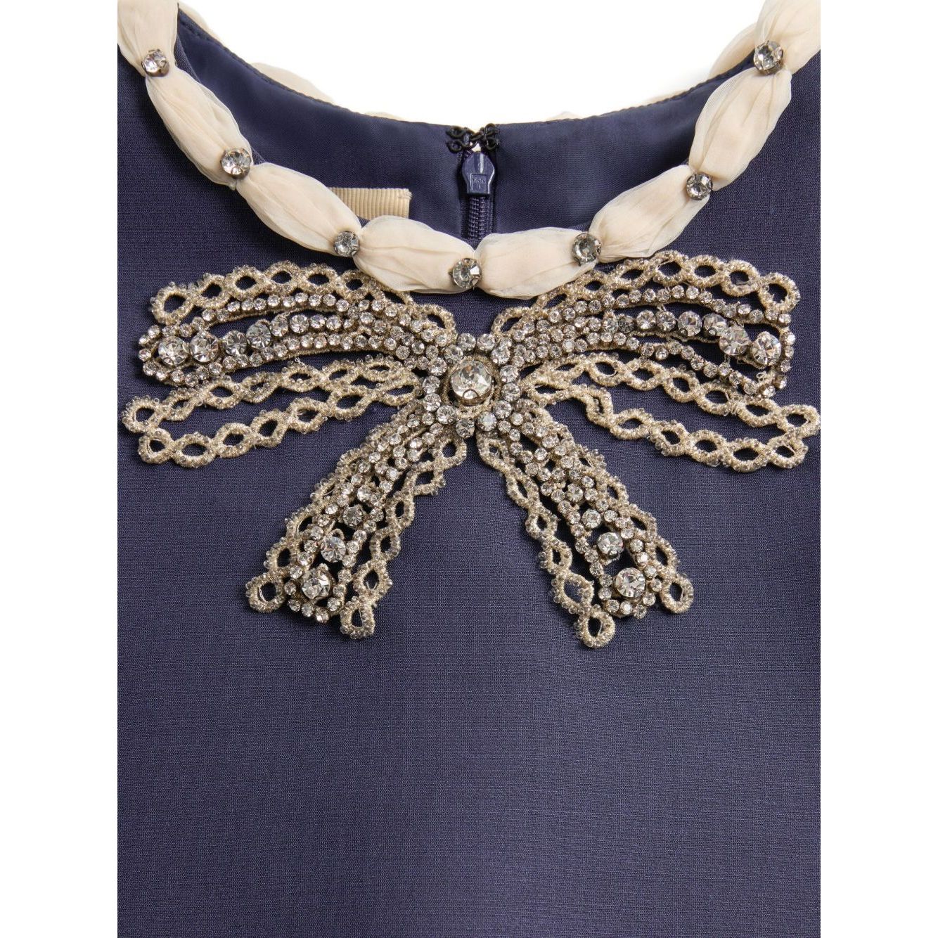 Valentino Short Embroidered Crepe Couture Dress Dresses