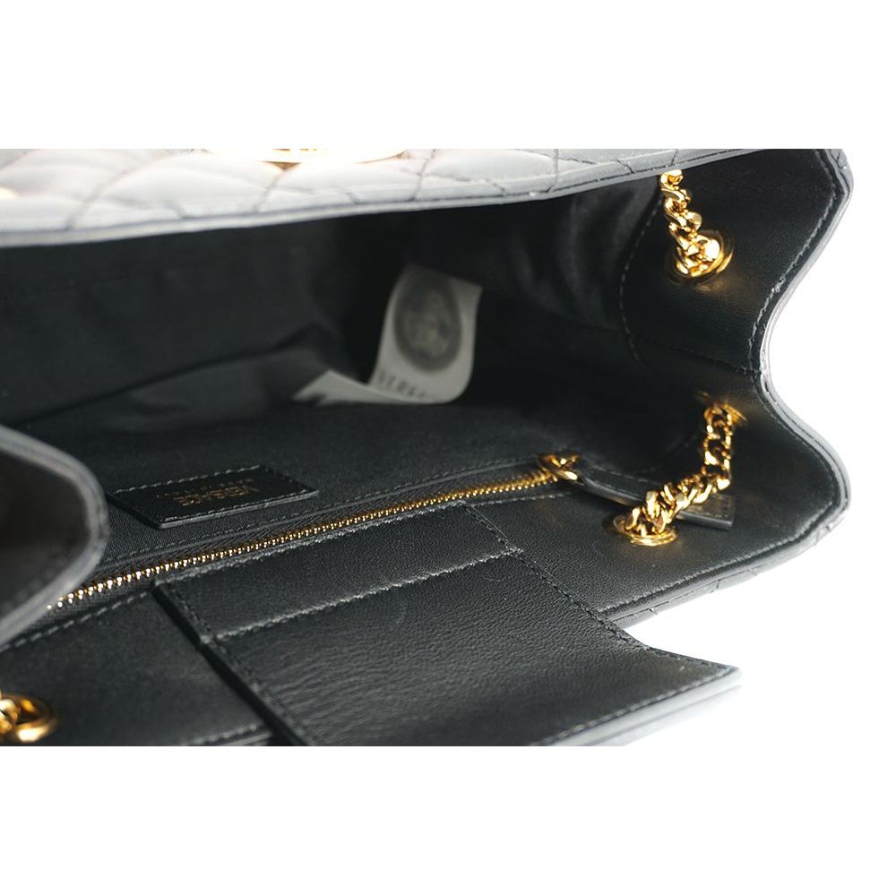 Versace Elegant Quilted Nappa Leather Tote Bag