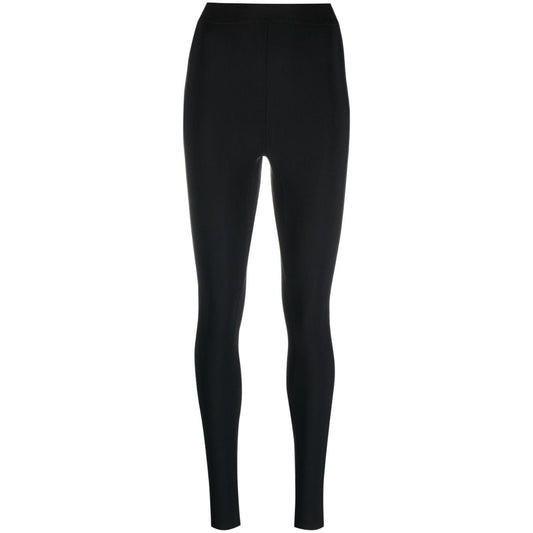 WARDROBE.NYC Trousers Black featuring high waist and rear slit design with an elasticated waistband for a comfortable fit.