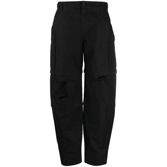 WARDROBE.NYC WARDROBE NYC Trousers Black cotton cargo pants with detachable legs, belt loops, and multiple pockets for versatile wear.