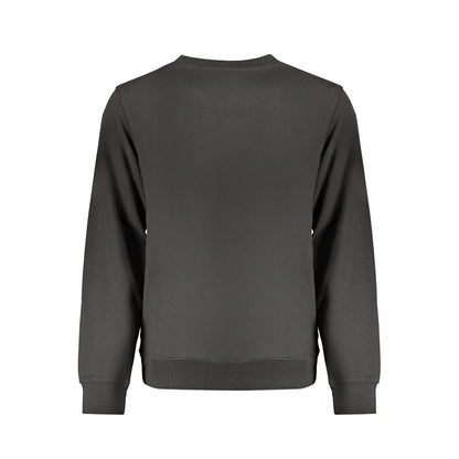Back view of Wrangler Black Cotton Men Sweater showcasing sleek design and modern fit.
