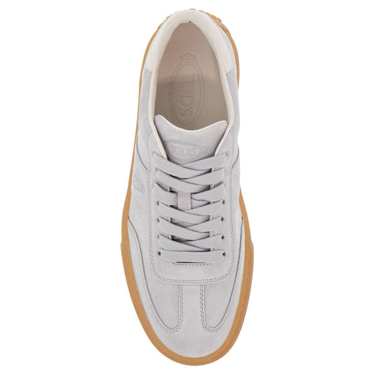 Tod'S light grey suede casual lace-up shoes for men