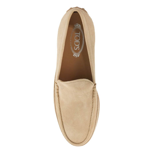 Tod'S beige woven leather slip-on loafers with rubber sole