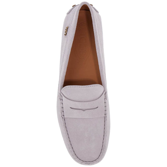 Tod'S light grey suede leather driving moccasin
