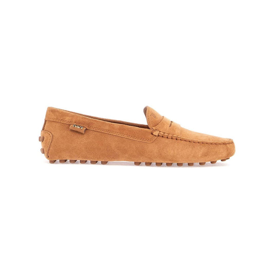 Tod'S men's suede leather loafers in cognac