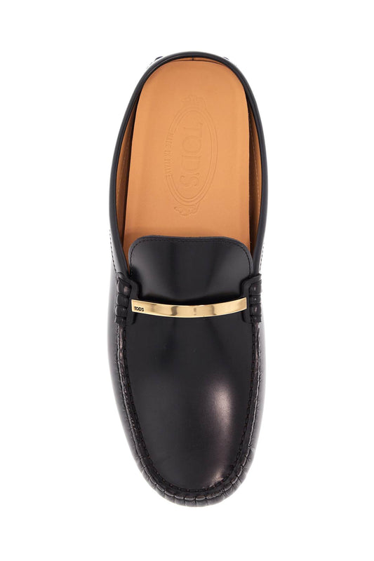 Tod'S black calfskin slip-on loafers with metallic strap and rubber sole Loafers Tod'S Dark Salmon