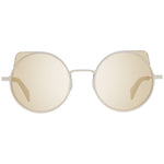 Yohji Yamamoto Gray Men Sunglass with gunmetal frame, gold mirrored round lenses providing 100% UVA & UVB protection.