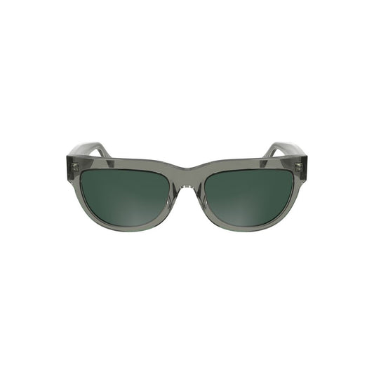 Calvin Klein brown acetate women's sunglasses with square smoke lenses, offering stylish UV protection and durability.