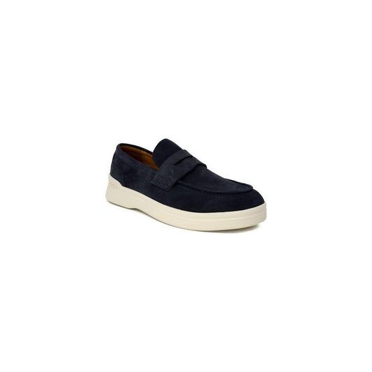 Liu Jo blue suede leather casual men's shoe from spring/summer collection, 4cm heel, featuring elegant design and rubber sole.