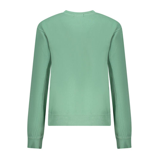 Back view of North Sails green cotton women's sweater, featuring a crew neck and long sleeves for casual chic style.