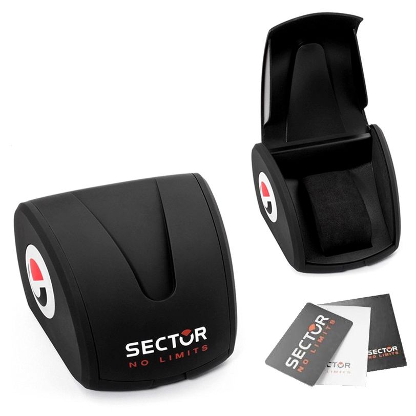Packaging for SECTOR Mod. ADV2500 wristwatch with branding and documentation