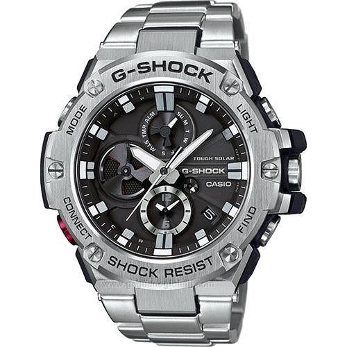 CASIO G-SHOCK MASTER OF G Mod. G-STEEL Bluetooth watch, 20 ATM water resistant, solar-powered, SS and resin, multifunction dial.