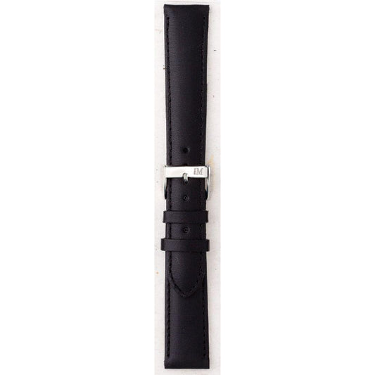 Black leather Morellato watch strap, model A01K0969087019CR20, made in Italy.