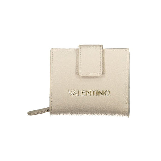 Valentino Bags beige wallet with logo and zip, elegant design for women