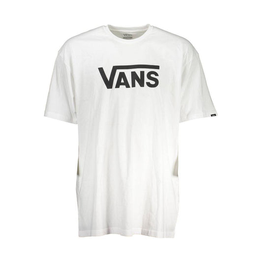 Vans white cotton men's t-shirt with logo, classic crew neck, skater-chic style, breathable fabric, ideal for everyday wear.