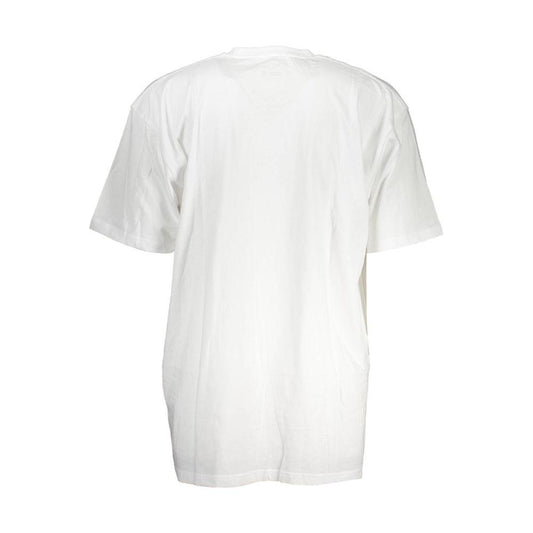 Back view of Vans white cotton men’s T-shirt, featuring a classic crew neck and soft breathable fabric, perfect for everyday wear.