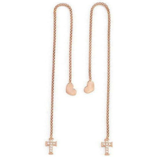 AMEN Mod. CUORE CROCE CRISTALLI ROSE GOLD Earrings